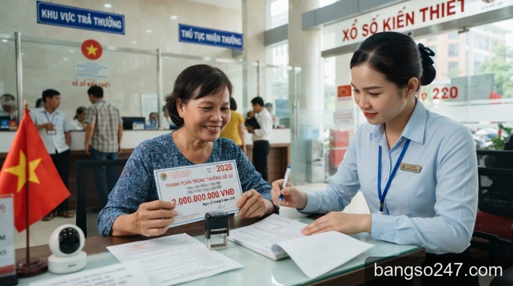 Hướng dẫn chi tiết quy trình nhận thưởng xổ số kiến thiết mới nhất 2026